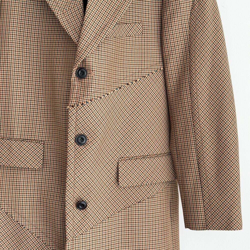 Andersson Bell Coat Womens Medium Wool Blend Checked Houndstooth Patchwork Japan - Picture 8 of 16